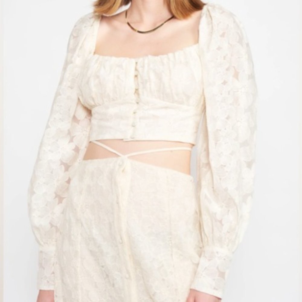 AGATHE BLOUSE IN NATURAL NWT Embroidered floral blouse